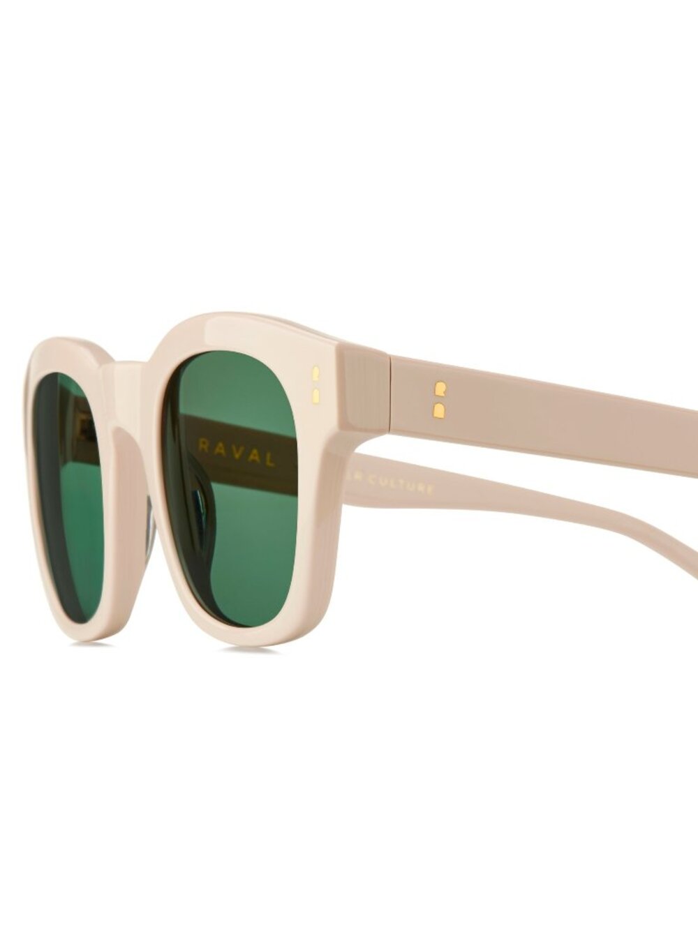 New Raval Eyewear Men's Sunglasses White Square Green Lens Acetate Frame SCOBIES